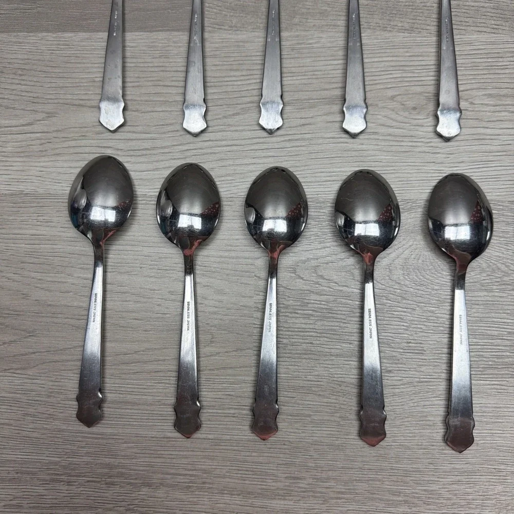 National Stainless, King Eric, Lot of 14 Piece Spoon Set Japan Made Stainless